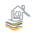 Eco home logo design, ecologic home sign, clean energy and technologies vector Illustration on a white background