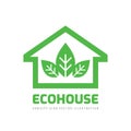 Eco house business logo design vector temlplate. Concept build sign. Green home.
