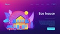 Eco house concept landing page. Royalty Free Stock Photo