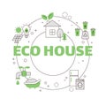 Eco house concept. Vector illustration Royalty Free Stock Photo