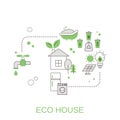Eco house concept. Vector illustration Royalty Free Stock Photo