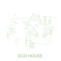 Eco house concept. Vector illustration Royalty Free Stock Photo