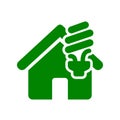 Eco house icon. Energy efficient house concept - vector