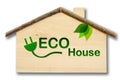 Eco house on Little home wooden model Royalty Free Stock Photo