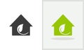 ECO House logo design. Home logo with Leaf concept vector. Leaf and Home logo design Royalty Free Stock Photo