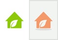 ECO House logo design. Home logo with Leaf concept vector. Leaf and Home logo design Royalty Free Stock Photo