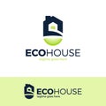 Eco House Logo Design Vector illustration. Green home real estate logotype Royalty Free Stock Photo