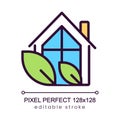 Eco house pixel perfect RGB color icon