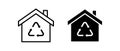 Eco house vector icon set. Green City concept symbol Royalty Free Stock Photo