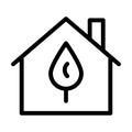 Eco House Vector Thick Line Icon For Personal And Commercial Use Royalty Free Stock Photo