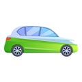 Eco hybrid car icon, cartoon style