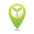 Eco icon, ecological sign on the map pointer