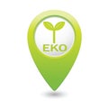 Eco icon, ecological sign on the map pointer