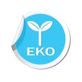 Eco icon, ecological sign on the Sticker