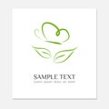 Eco icon green butterfly symbol Lines of a silhouette of a butterfly over a leaf on a light background Modern graphic design logo Royalty Free Stock Photo