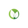 Eco icon green leaf vector illustration Royalty Free Stock Photo