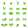 Eco icon green leaf vector