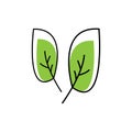 Eco icon green leaf vector illustration Royalty Free Stock Photo