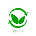 Eco icon green leaf vector illustration isolated Royalty Free Stock Photo