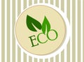 Eco icon green leaves for organic food