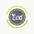 Eco icon, label. Organic tags. Natural product element. Flat sta