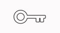 Key Icon. Vecto flat isolated illustration of a key