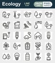 Eco icon set on white background Royalty Free Stock Photo