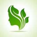 Eco icon with women face Royalty Free Stock Photo