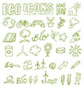 Eco icons hand draw 2 Royalty Free Stock Photo
