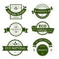 Eco icons, labels set. Organic tags. Natural product elements. L Royalty Free Stock Photo