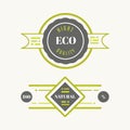 Eco icons, labels set. Organic tags. Natural product elements. L Royalty Free Stock Photo