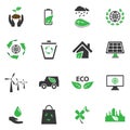 Eco icons set symbol, website browser.
