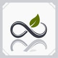 Eco Infinity Leaf Logo for Sustainability Royalty Free Stock Photo