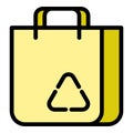 Eco label pack icon color outline vector