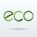 Eco Label With Shadow on White Background. Royalty Free Stock Photo