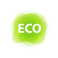 Eco label tag green color isolated on white background. Vector badge for eco and natural production. Royalty Free Stock Photo
