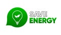 Eco Lamp banner. Saving energy concept. Vector illustration.