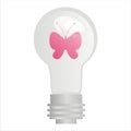 Eco lamp with butterfly Royalty Free Stock Photo