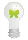 Eco lamp with butterfly Royalty Free Stock Photo