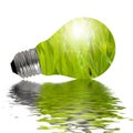 Eco Lamp reflected in water Royalty Free Stock Photo