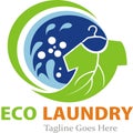 Eco laundry logo template Royalty Free Stock Photo