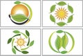 Eco leaf collection logos