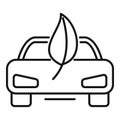 Eco leaf electric car icon, outline style