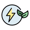 Eco leaf energy icon vector flat Royalty Free Stock Photo