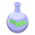 Eco leaf flask icon isometric vector. Face skin