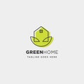 eco leaf home nature simple logo template vector illustration icon element
