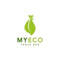 Eco leaf organic trash bag logo icon vector template