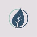 Eco Leaf and Water Drop Circle Logo Royalty Free Stock Photo
