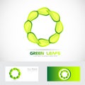 Eco leafs circle logo drawing