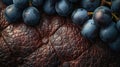 Eco-leather made from grapes is a new material created from by-products of the wine industry. A bunch of grapes at